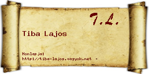 Tiba Lajos névjegykártya